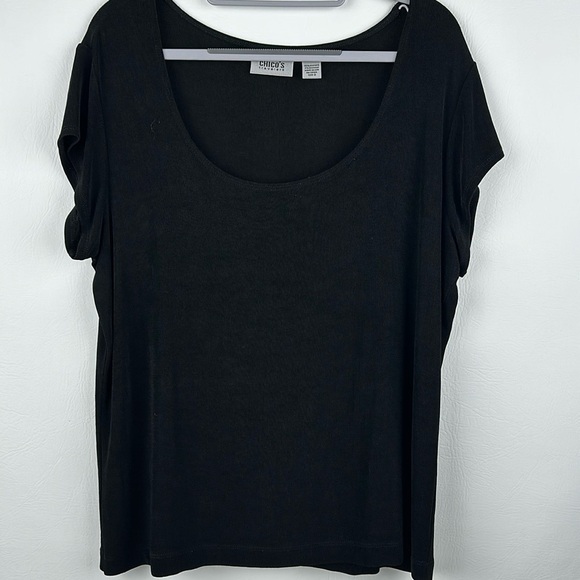 Chico’s Travelers Short Sleeve Scoop Neck Top - Picture 1 of 5